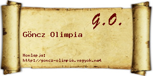 Göncz Olimpia névjegykártya